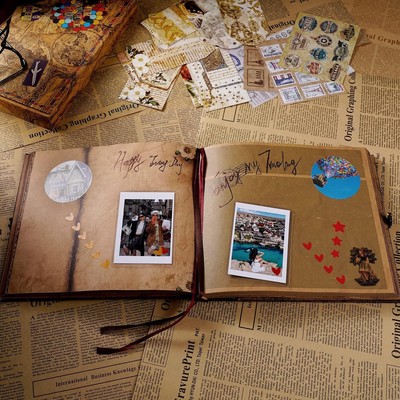 Album Photo Our Adventure Book - 80 Pages Extensible Avec Accessoires Scrapbooking
