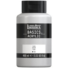 Liquitex BASICS Acrylic Paint 400ml Silver - Vibrant, Durable, Fast-Drying