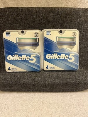 Gillette 5 Men's Razor Blade Refills 4 Count Lot of 2 NIB