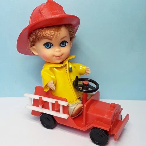 Vintage Mattel Liddle Kiddles BUNSON BURNIE Doll, Outfit, Hat, Truck, Ladder