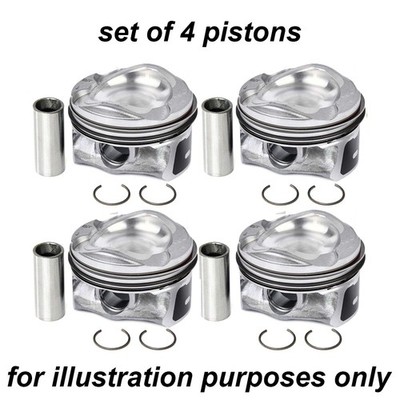 Engine pistons x4 for Opel Vauxhall Astra Combo Corsa Meriva 1.7 DTI DI 2000-