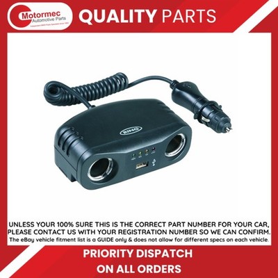 Ring 12V Auto Mehrfachsteckdose mit USB Ladegerät & Zigarettenanzünder Batterieanzeige
