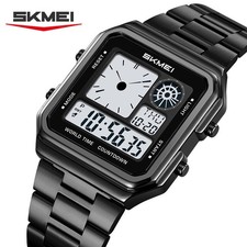 SKMEI Men Square Watch LED Digital Wristwatch Male Stopwatch Boys Sport Watch