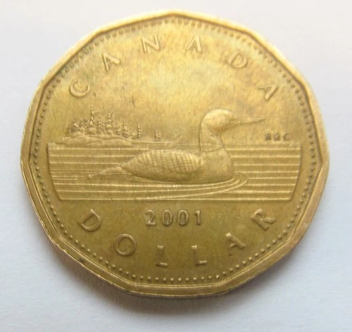 2001 CANADA Young Queen Elizabeth 11 1 DOLLAR LOONIE  ( Scarce ) c/sh