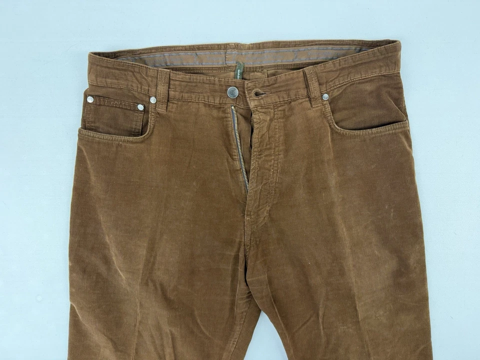 Pantalones de vestir Ermenegildo ZEGNA Italia para hombre marrón pana algodón 36X28 $895 Foto 2 de 4