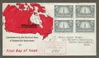 Canada first day cover, 279 Responsible Government, Litho Art  block of 4[ 290