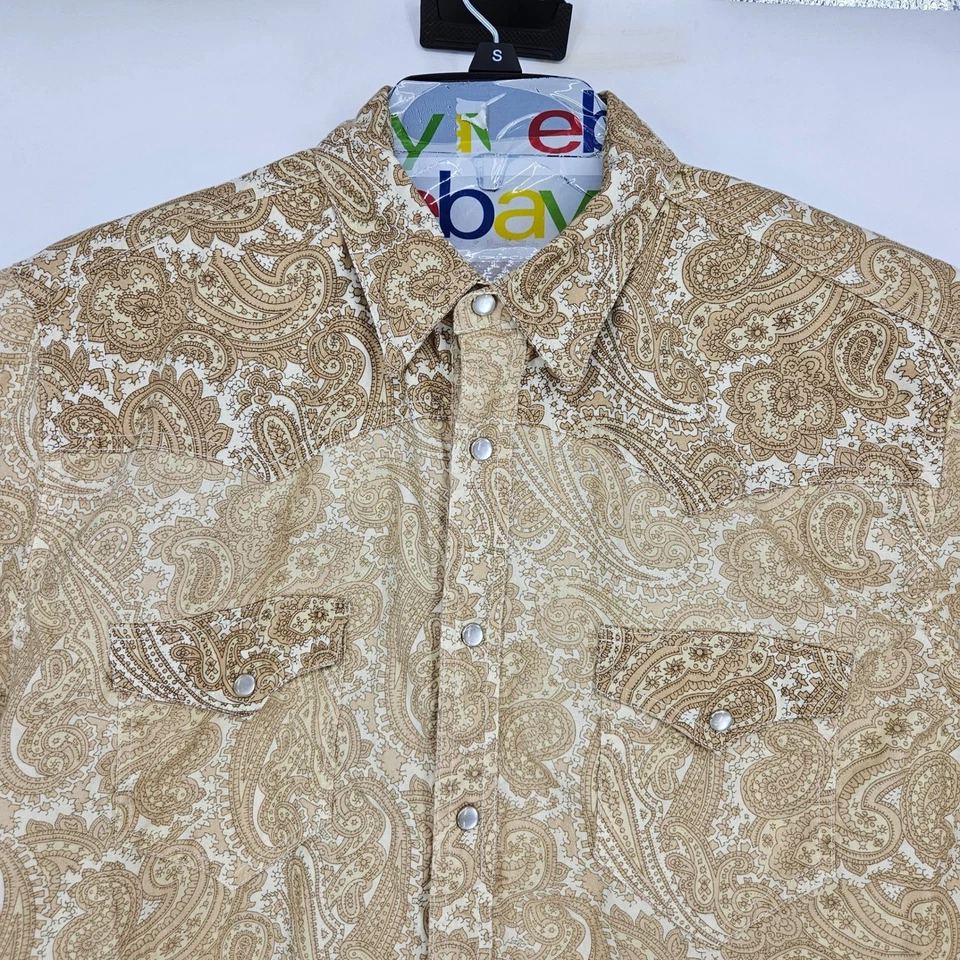 Camisa Express Rider De Colección Para Hombre Grande Western Pearl Snap Southwest Manga Larga Foto 2 de 4