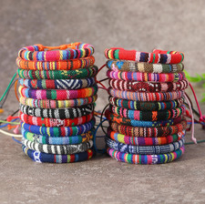 24pcs Bohemian Woven Friendship Bracelets Set Colorful Cloth Art for Men Women