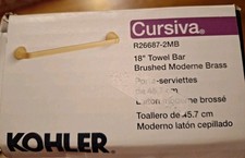 KOHLER R26687-2MB Cursiva 18 in. Towel Bar Vibrant Brushed Moderne Brass,New