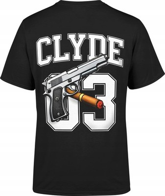 CLYDE 03 Herren T-Shirt Waffen-Print schwarz Baumwolle M