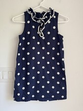 JANIE AND JACK Girls 8Y Navy Polka Dot Dress