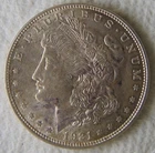 1921 Morgan Silver Dollars $1, NICE COIN, UNCIRCULATED, SWEET TONING!