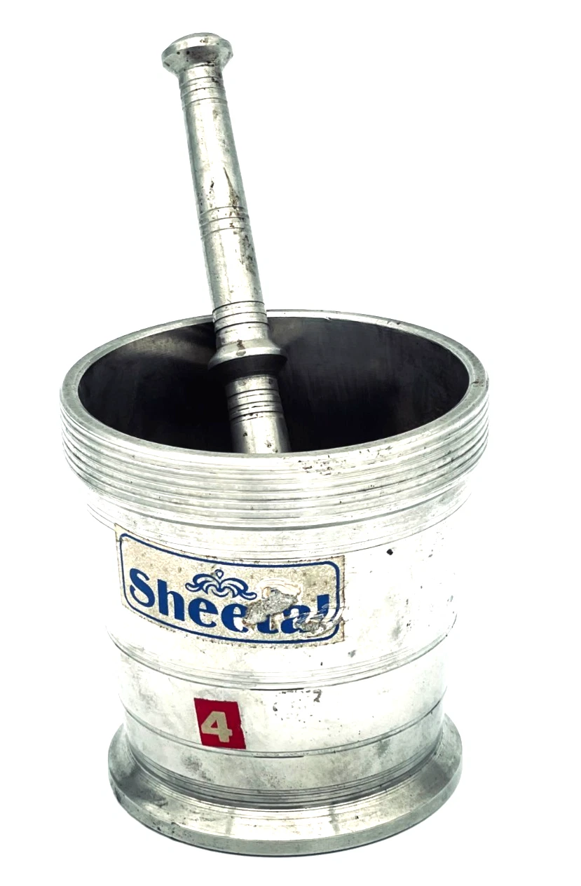 Vintage Stainless-Steel Mortar and Pestle Spice Grinder Molcajete Apothecary
Opens in a new window o