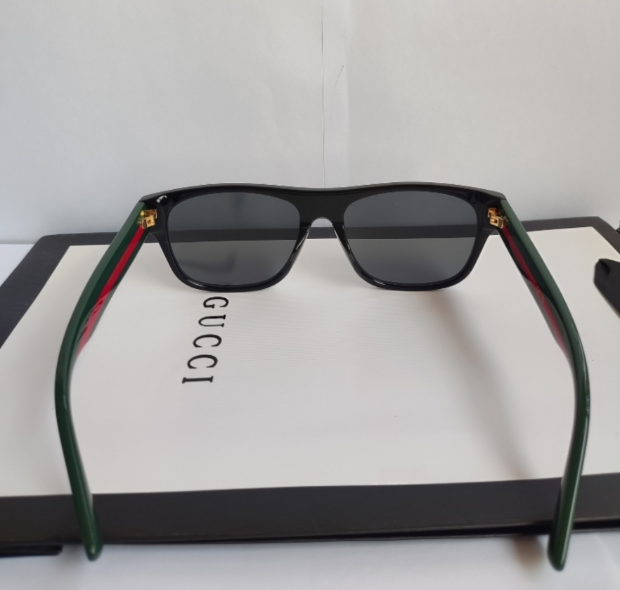 Authentic Gucci GG0340S BLACK FRONT BLACK/GREEN/RED STRIPE Gray