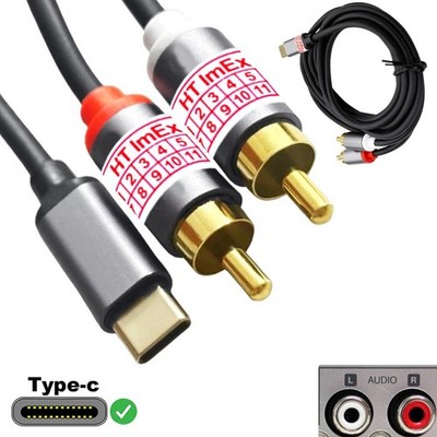 Adapterkabel USB-C auf Cinch 2x RCA Stecker Audio für Samsung Galaxy A16 5G
