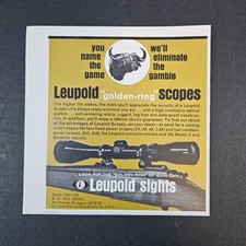1967 Leupold Sights Golden Ring Scopes Vintage Print Ad Portland OR Cape Buffalo