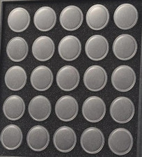 1 CASE 500Pc Round Gem Holders W/Snap on Lids in Black Foam, Size 1-1/8"x 1/2