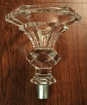 Vtg BOMBAY 6.5'' chandelier cup lighting part Hand Cut Crystal Hexagon facets