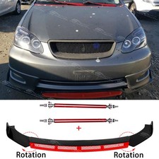 For Toyota Corolla Ce 2000-2019 Gloss Front Bumper Spoiler Splitter Strut Rods For Toyota Corolla Ce 2000-2019 Gloss Front Bumper Spoiler Splitter Strut Rods