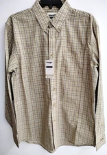 Wrangler Riata Long Sleeve Plaid Shirt, 112367691, Light Weight, Khaki