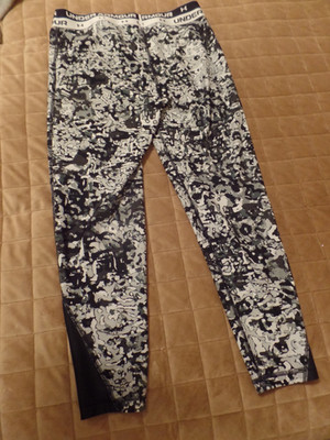 Girl's, Under Armour, Compression Pants,  Black/White, Size: YLG, Ex Con