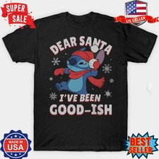 NEW Disney Lilo  Stitch Stitch Dear Santa Been Goodish Christmas T-Shirt S-5XL