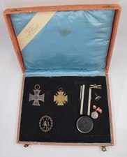 Schatulle für Orden 1.Weltkrieg: Eisernes Kreuz, Verundetenabzeichen FEK Etui