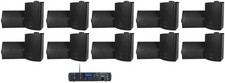 Rockville Rock Zone 8 Ch. Multi Room Home Receiver 16 Black 5.25" Wall Speakers