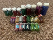 Multi Colored Glitter Lot in 24 Containers Mixed Colors and Sizes