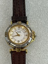 LADIES ANNE KLEIN CHRONO NUMBERS LEATHER BAND WATCH ROMAN NUMERALS new battery