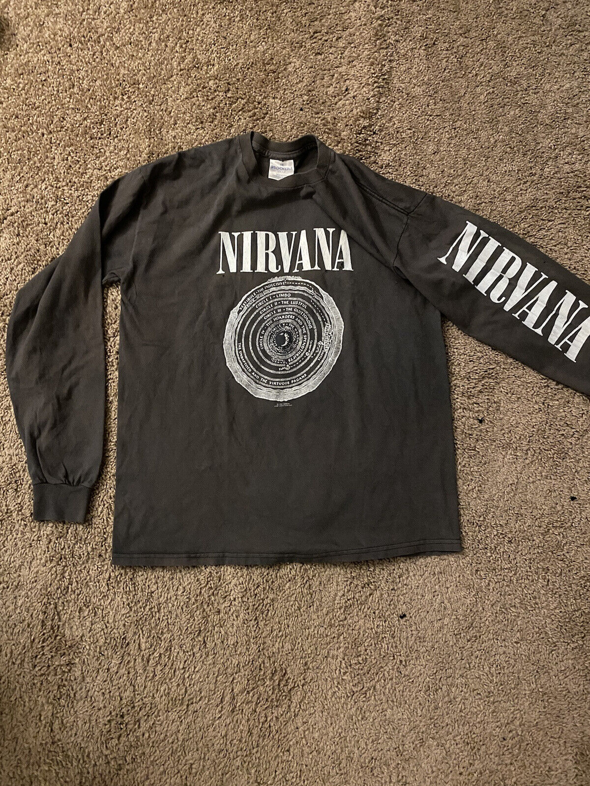 Vintage 1992 Nirvana Vestibule Long Sleeve TShirt AUTHENTIC BROCKUM IN |