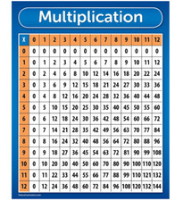 Palace Curriculum Multiplication Table Chart Poster - LAMINATED 18 x 24