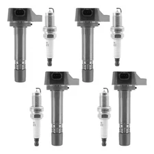 4 Pack UF582 Ignition Coils &Spark Plugs OEM For 2006-2011 Honda Civic 1.8L L4