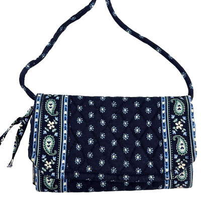 Vera Bradley Pattern 2002 Seaport Navy Blue Crossbody Wallet Handbag