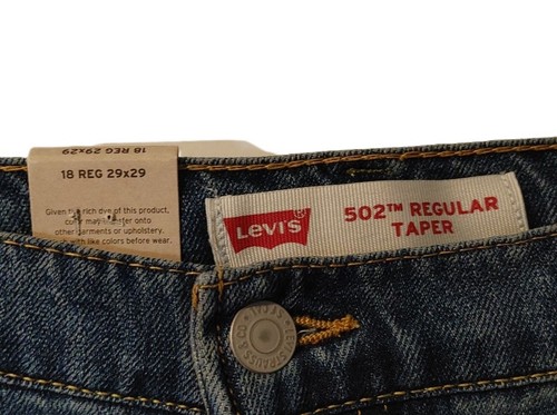Levi's Boys 502 Regular Fit Taper Jeans Sz 18 Reg 29x29 NWT (B6) - Picture 5 of 7