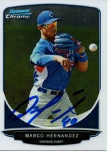Marco Hernandez Chicago Cubs 2013 Bowman Chrome Rookie Signed Card