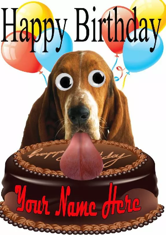 Basset top hound cake