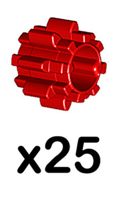 25 LEGO Gears - 8 tooth - Dual Face without Friction  (technic,car,engine,truck)