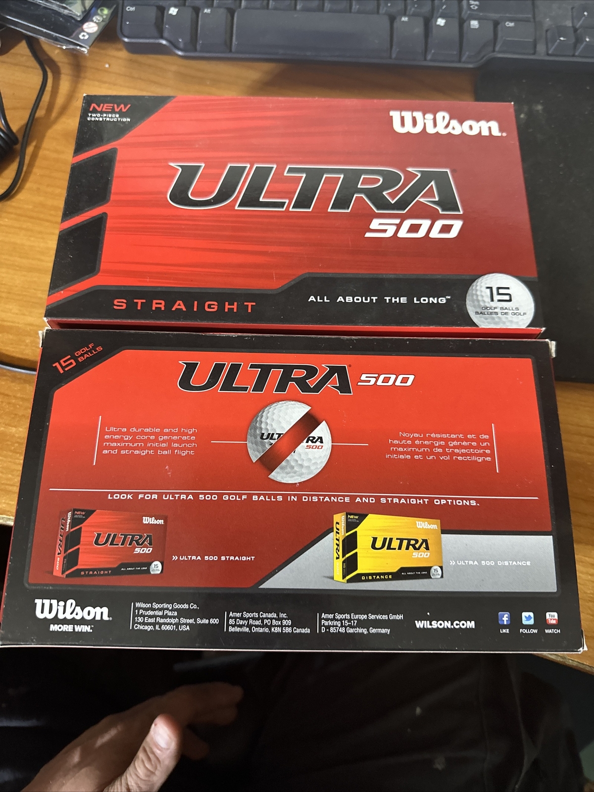 Lot of 2x Wilson ULTRA 500 Straight White Golf Balls, 15 Pack Each, 30 Total NEW