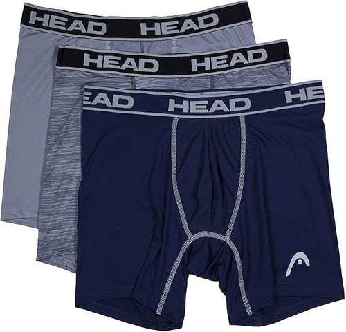Head 3er Pack Herren Sport Boxershorts Atmungsaktiv - Schwarz-Grau-Blau - S - Bild 1 von 5