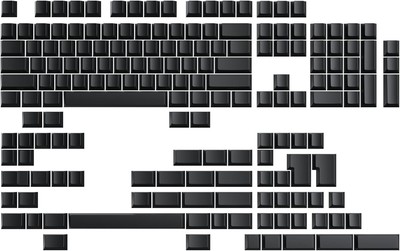 Premium 169-Key Cherry Profile Black POM Keycap Set - Ideal for Minimalist Desks