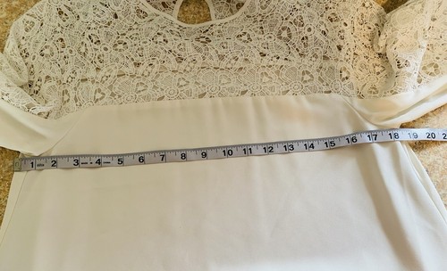 GIAMBA Paris Giambattista Lace Yoke Valli White Mini Dress Size 36 XXS - Picture 5 of 11