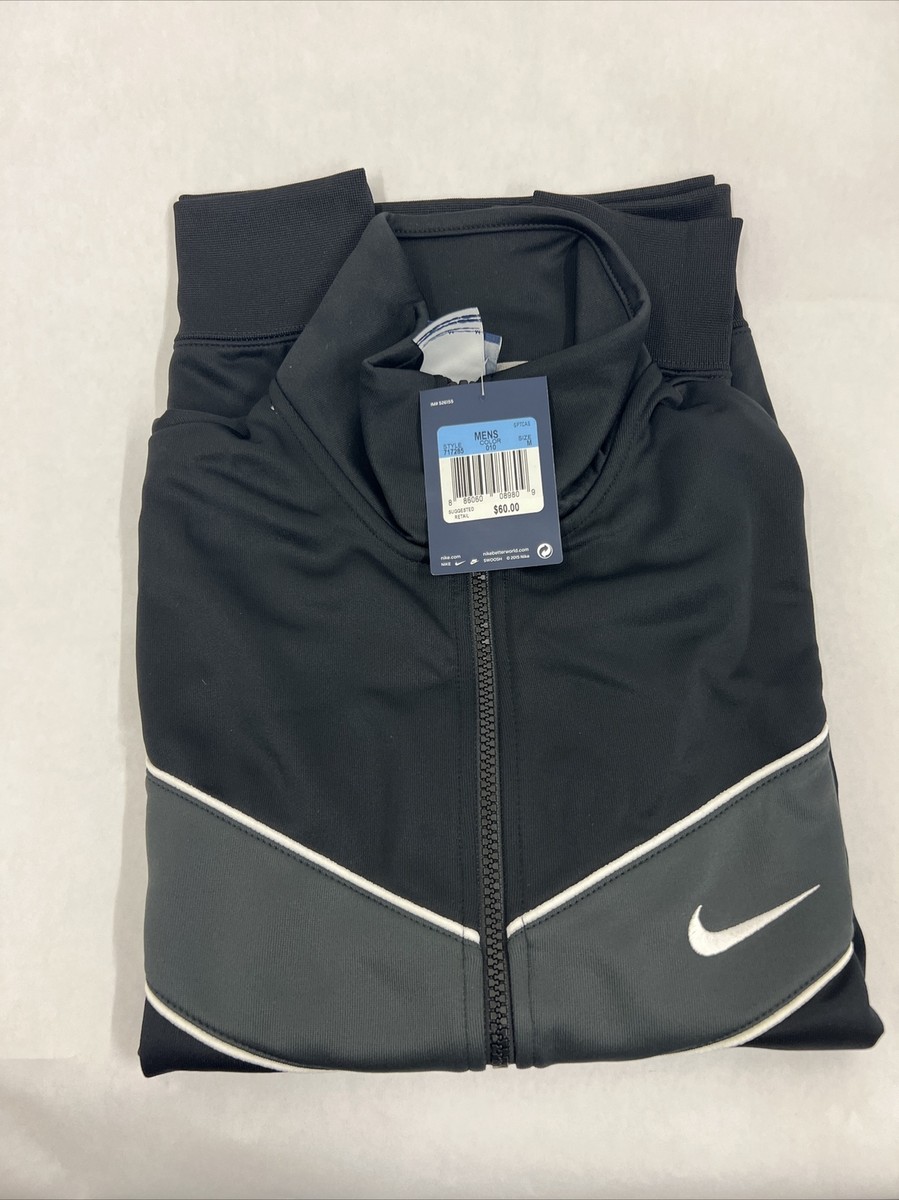 NIKE MENS STRIKER TRACK RETRO FULL ZIP BLACK WHITE GREY