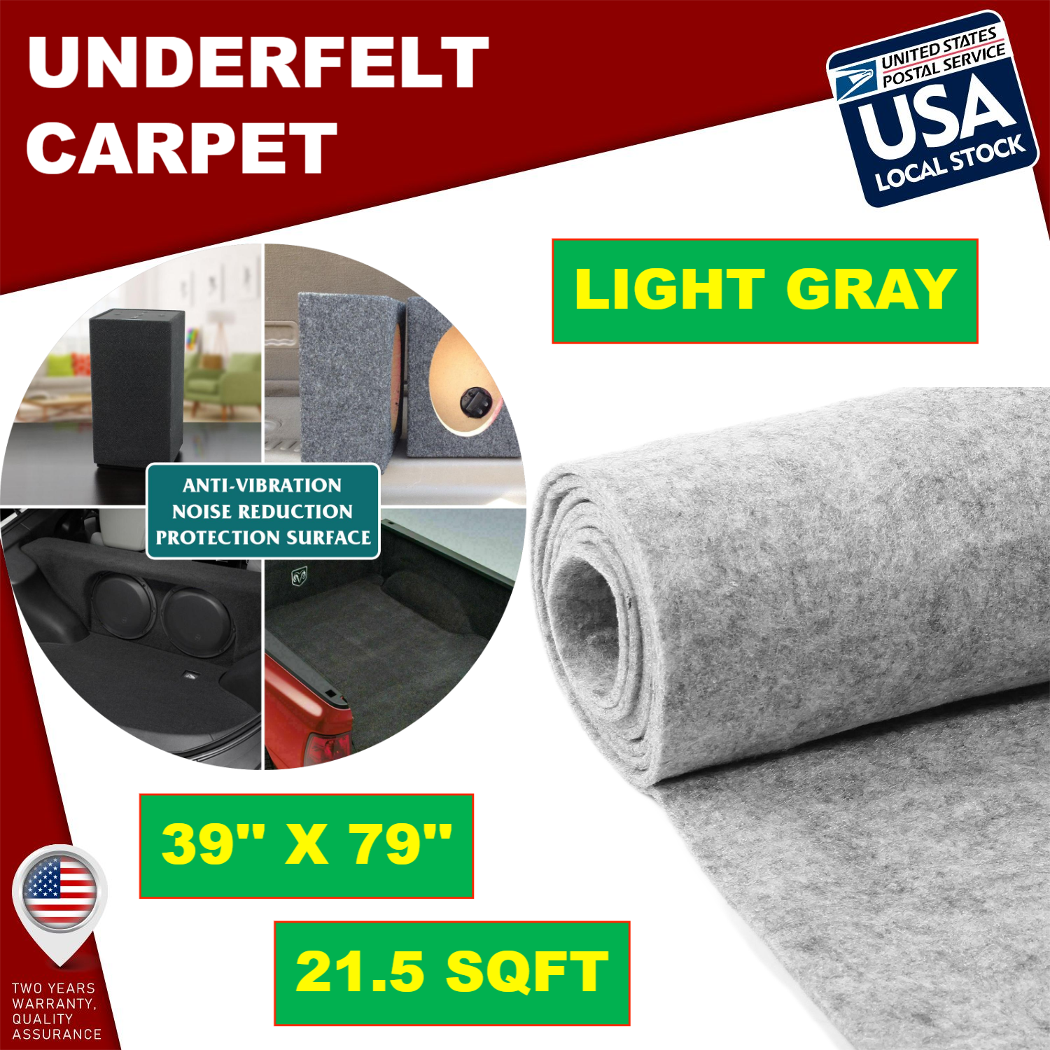 2㎡ Light-gray Car speaker Underfelt carpet Fabric Underlay Floor Cabin Renovate