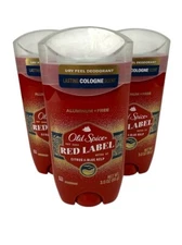 3X Old Spice Red Label Aluminum Free Citrus & Blue Kelp Deodorant 3 Oz New