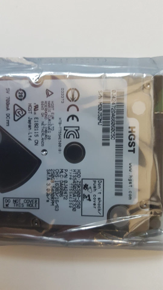 HGST Brilliance 2.5" 250Gb 5400rpm SATA Laptop HDD Hard Disk Drive NOS BNIB - Image 3 of 4