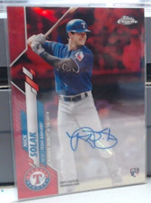 2020 TOPPS CHROME NICK SOLAK ROOKIE AUTO RED REFRACTOR 3/5 RANGERS M2K