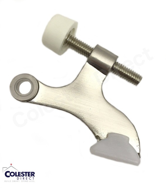 Qty 10 Brushed Nickel Heavy Duty Hinge Door Stop Stopper with Nylon