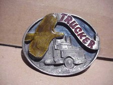 TRUCKER Belt Buckle, Buckles Of America, made in USA