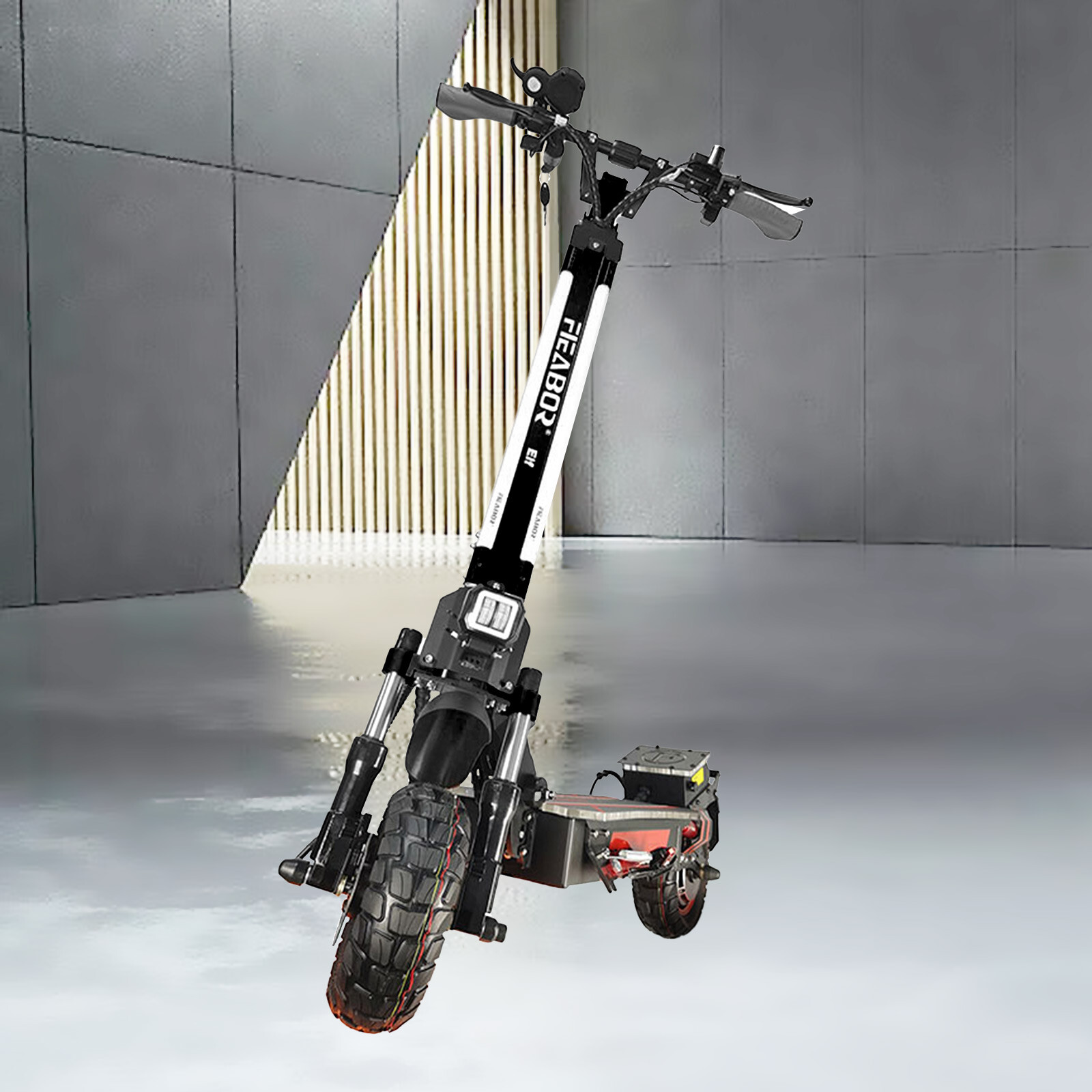 52V 2400W Foldable Dual Motor Electric Scooter for Adults with 10.8in Off-Road Tires